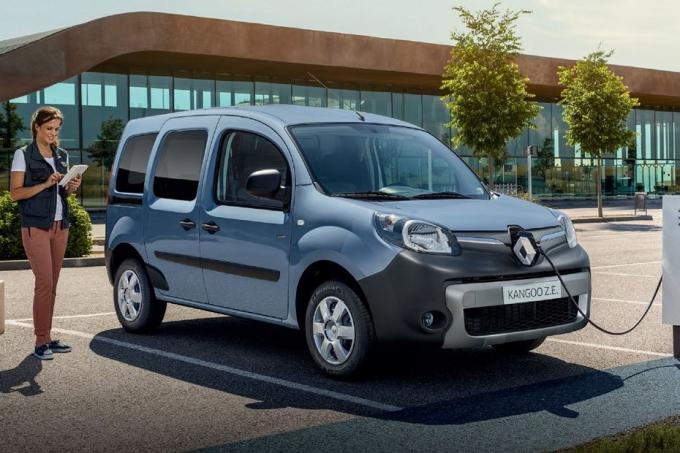 Взгляд со стороны Renault Kangoo электрический передний перекрестный